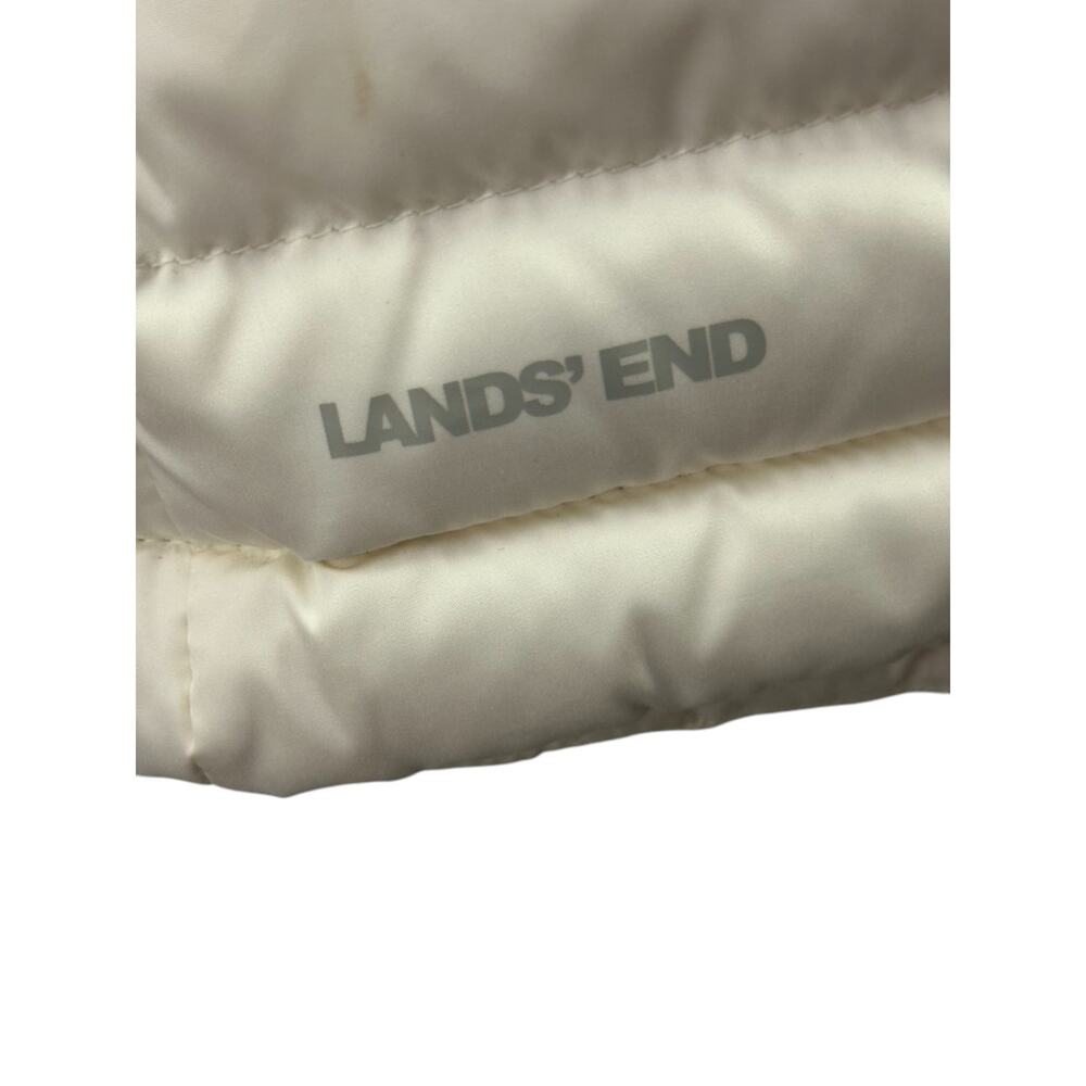 Lands End Ivory Goose Down Puffer Full Zip Vest Women's Large 14/16 NEW - Picture 5 of 7